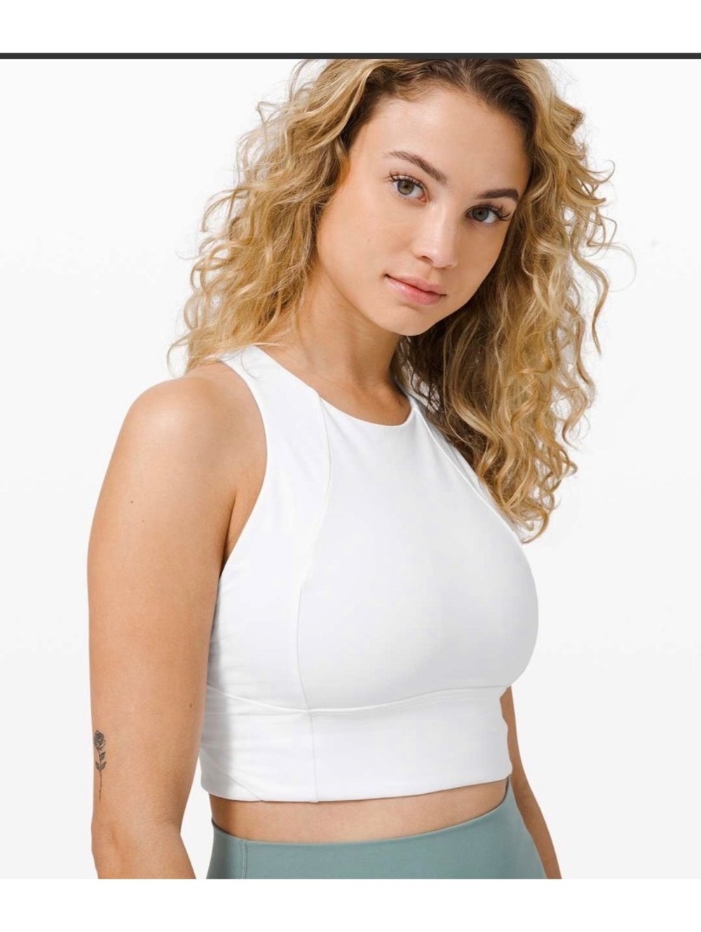Lululemon Free To Be Serene Bra High Neck Long Line White 10